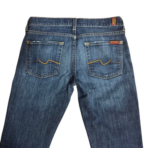 7 For All Mankind Y2K Bootcut 2000s Blue 100% Cotton Jeans Relaxed Fit Low Rise - Picture 7 of 9